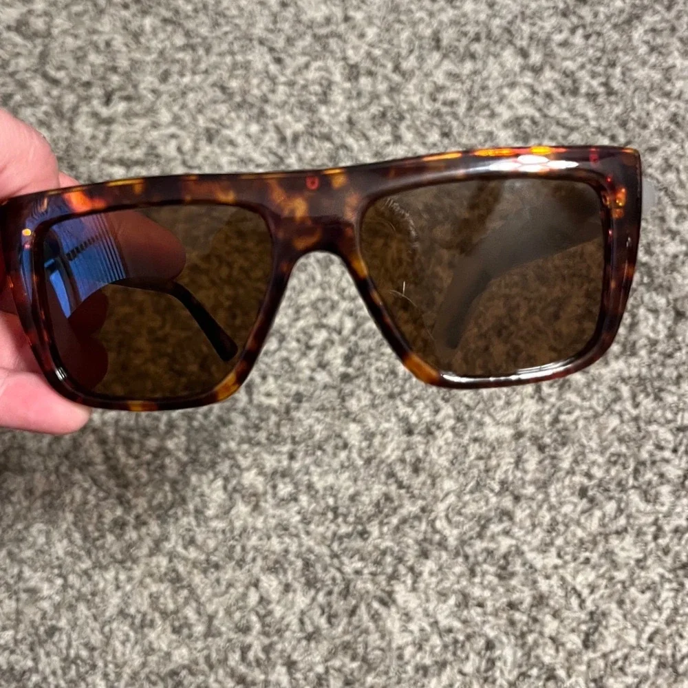 Sojos SJ2055 Tortoise Flat Top Square Oversized Sunglasses Gold Trim‎ Box Pouch